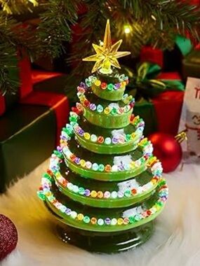Joiedomi 12" Tabletop Prelit Ceramic Christmas Tree with 220 Multicolor Lights
